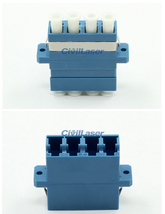 LC Singal Mode Four Core Azul Plastic Fiber Optic Adapter